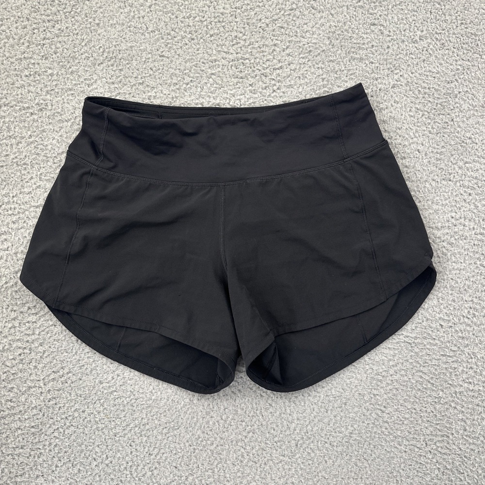 Lululemon Speed Up Shorts Mid Rise 4" Black Athletic Athleisure Women's 4